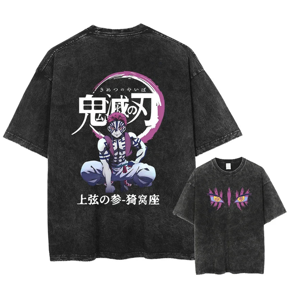 Here at Everythinganimee we have the best anime shirts in the world.
Unleash your inner demon with the Akaza Power Tee, featuring one of the most fearsome characters from Demon Slayer.