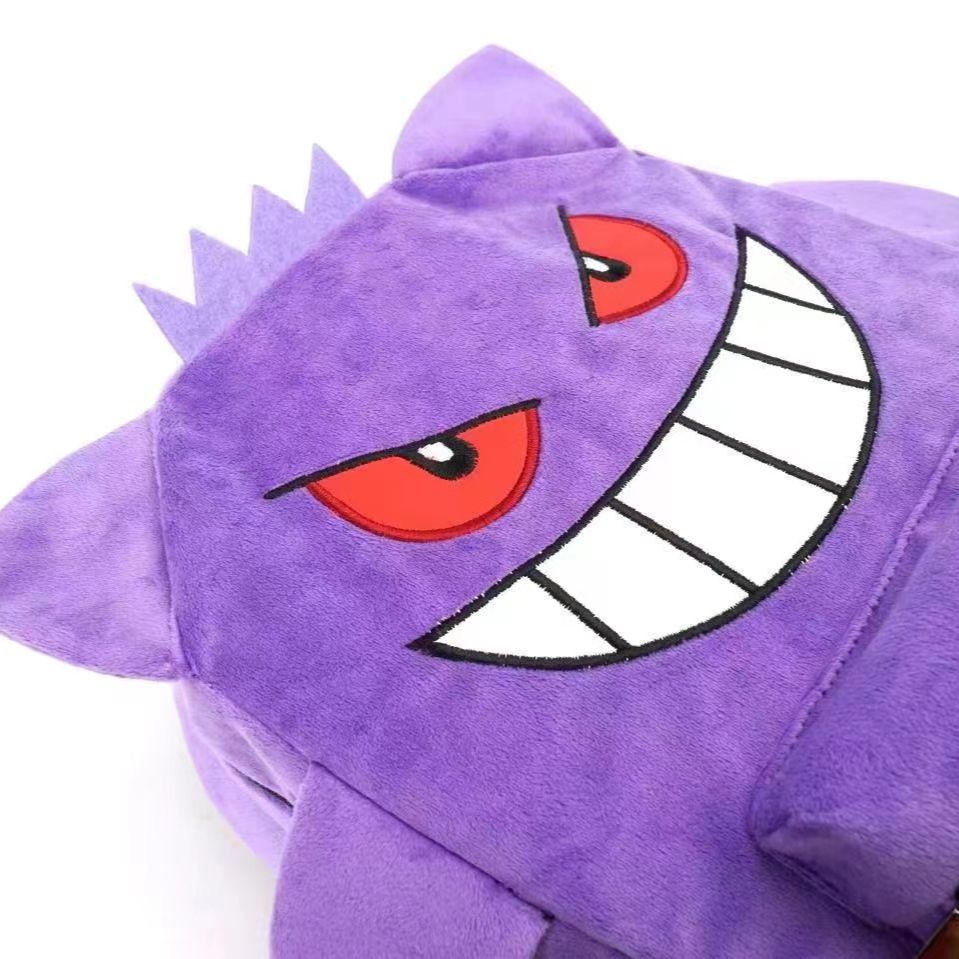 Pokemon Gengar Backpack Men Women Mobile Coin Purse Children Toy Plush doll Christmas Birthday Present Phone Key Storage Bag, everythinganimee