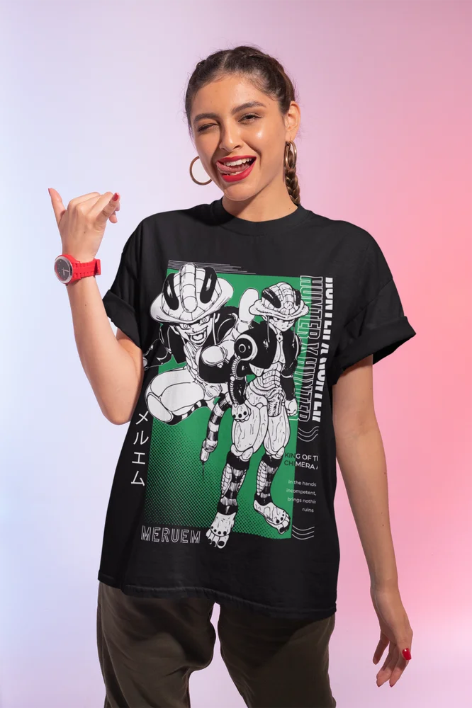 This tee captures the magic of Meruem. If you're looking for more Hunter X Hunter merch, we have it all! Check out our anime merch now—free shipping!