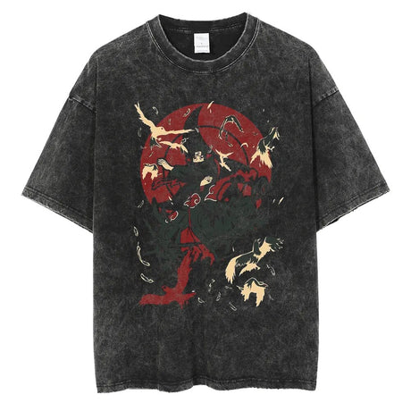Show your love for Naruto with our Itachi Crows Moonlit Silhouette Tee | Here at Everythinganimee we have the worlds best anime merch | Free Global Shipping