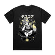 Here at Everythinganimee we have the best anime shirts in the world.
Embrace the edgy and bold style of Riri Miaou with the Enchaîné tee! Showcasing a powerful design with electrifying elements, this shirt is perfect for those who love a fierce and unique look.
