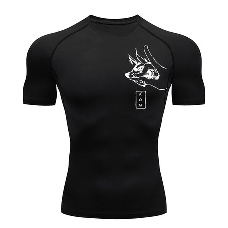 Mens Compression Shirts Anime Print Short Sleeve Gym Workout Fitness Training Undershirts Quick Dry Athletic T-Shirt Tees Tops, everythinganimee