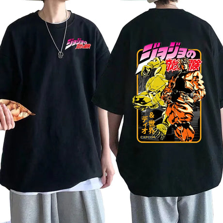 Immerse yourself in the world of with this sleek and trendy Jotaro T-shirt. If you are looking for more Jojo's Bizarre Merch, We have it all!| Check out all our Anime Merch now.
