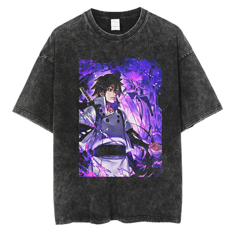 Show your love for Naruto with our Sasuke Uchiha Amaterasu Vintage Tee | Here at Everythinganimee we have the worlds best anime merch | Free Global Shipping