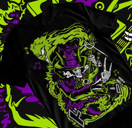 Here at Everythinganimee we have only the best anime merch! Free Global Shipping.
Embrace the soul of the Straw Hat crew with this vintage Brook t-shirt, designed for the true One Piece enthusiast.