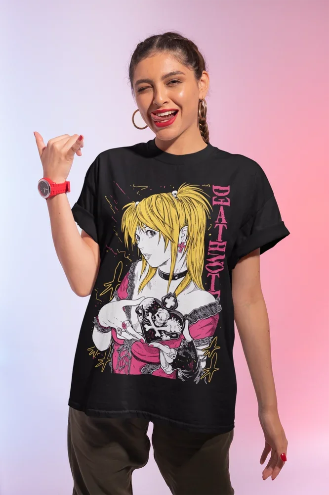 This tee captures the magic of Misa Amane. If you're looking for more Death Note merch, we have it all! Check out our anime merch now—free shipping!