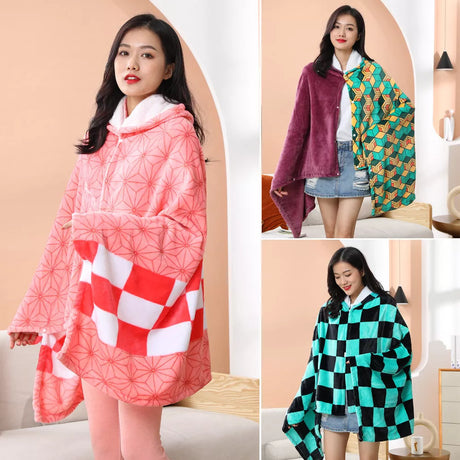 Cuddle up in the most comfortable blanket cloak ever | If you are looking for more Demon Slayer Merch, We have it all! | Check out all our Anime Merch now!