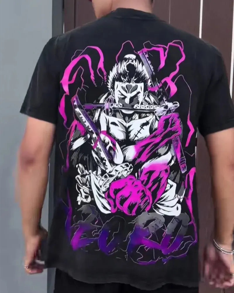 This tee captures the magic of Roronoa Zoro. If you're looking for more One Piece merch,we have it all! Check out our anime merch now—free shipping!