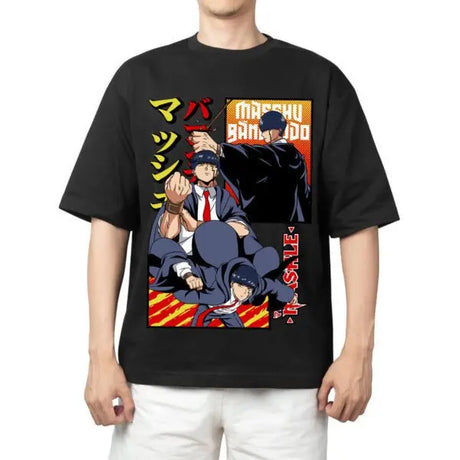 Here at Everythinganimee we only have the best shirts in the world! Step into the world of Mashle: Magic and Muscles with this action-packed Mash Power Punch Tee, showcasing Mash in full muscle-bound glory. Featuring vibrant comic-style panels, this dynamic design perfectly captures Mash’s strength and relentless determination.