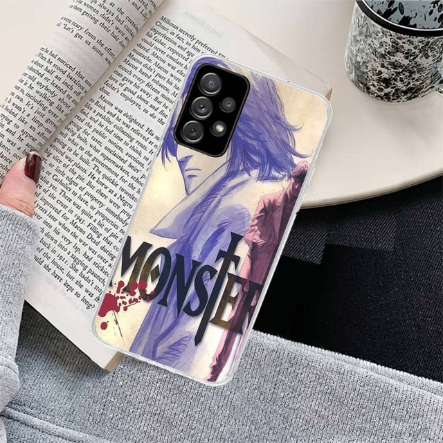 Monster Manga Phone Case For Samsung Galaxy S10 S21 S22 Plus Ultra A91 A51 A21S A12 Transparent Phone Cover, everythinganimee