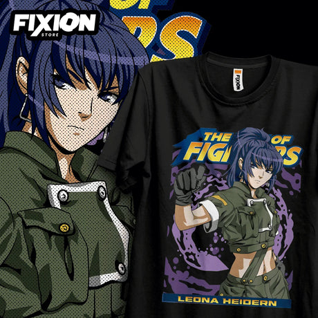 Here at Everythinganimee we have the best anime shirts in the world.
Embrace the fierce energy of King of Fighters with this Leona Heidern Combat Tee, featuring the powerful and stoic warrior in a dynamic design that captures her intense spirit.