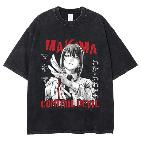 Showcase Makima's compelling presence on this shirt, where her depth & authority shine. | If you are looking for more Chainsaw Man Merch, We have it all! | Check out all our Anime Merch now