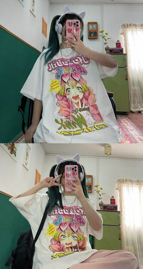 This shirt captures the magic of Mitsuri Kanrojii. If you're looking for more Demon Slayer merch, we have it all! Check out our anime merch now—free shipping!