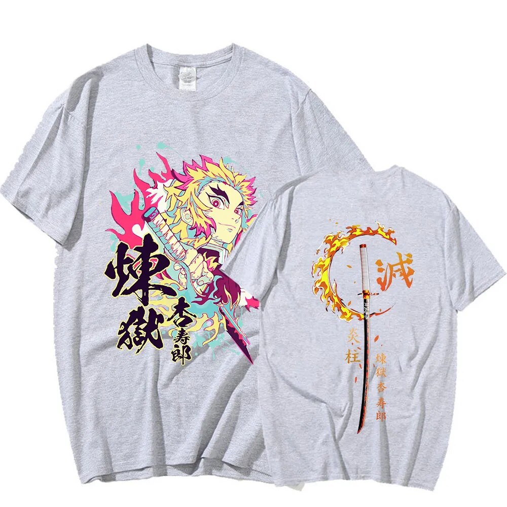 This tee captures the magic of Rengoku. If you're looking for more Demon Slayer merch, we have it all! Check out our anime merch now—free shipping!