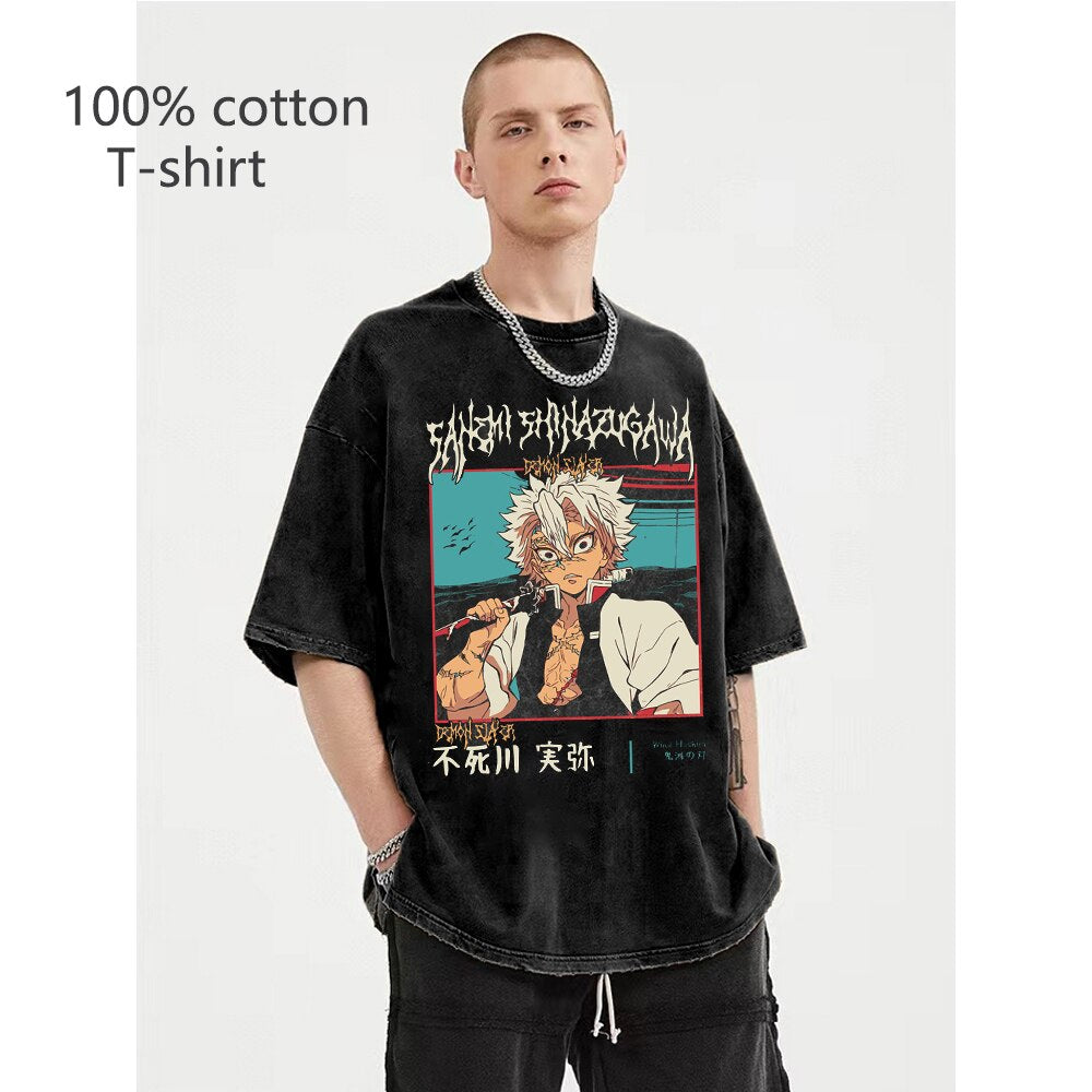 Sanemi Shinazugawa Vintage Style Tees