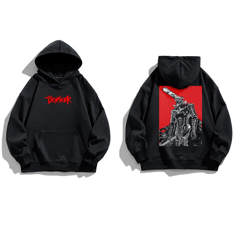 Japan Anime Berserk Harajuku Guts Chainsaw Man Manga Hoodies Sweatshirt Winter Pullover Fashion Long Sleeve Men Black Sweatshirt, everythinganimee