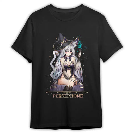 Here at Everythinganimee we have the best anime shirts in the world.
Step into the mystical world of Persephone with this spellbinding tee, featuring an enchanting design of Persephone herself in her alluring witch form.