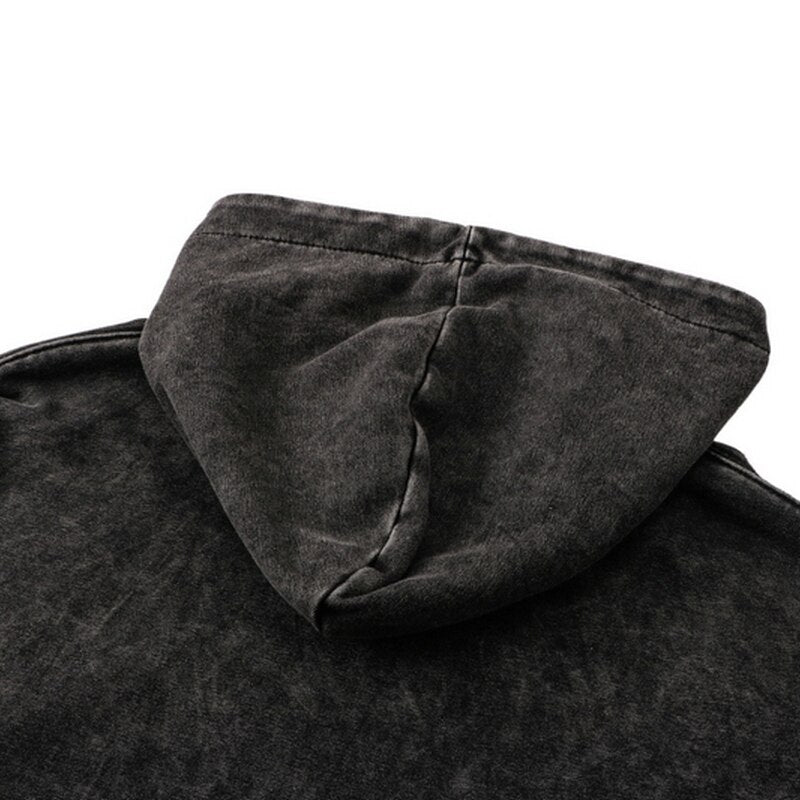 Spirited Away Washed Black Streetwear Cotton Vintage Hoodie
