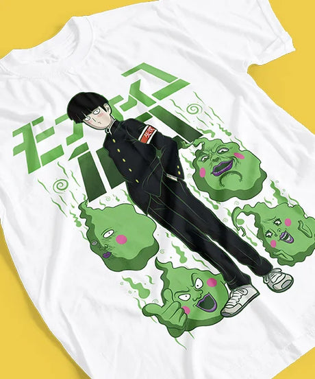 Here at Everythinganimee we have the best anime shirts in the world. 
Dive into the world of psychic powers with this incredible Mob Psycho 100 Shigeo tee.