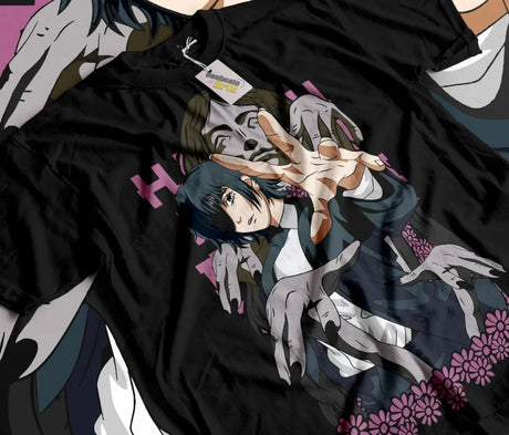 Here at Everythinganimee we only have the best shirts in the world! Step into the haunting world of Chainsaw Man with the Himeno Phantom Tee, featuring the enigmatic and courageous Himeno surrounded by her spectral hands. This captivating design captures Himeno’s mysterious and powerful presence,