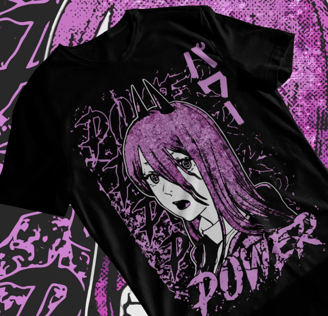 Here at Everythinganimee we only have the best shirts in the world! Channel the chaotic energy of Power from "Chainsaw Man" with this striking T-shirt.