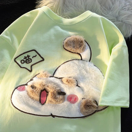 Dive into a world where cute meets comfort with our Cat Plush Embroidered T-shirt. If you are looking for more Cat Anime Merch, We have it all!| Check out all our Anime Merch now!