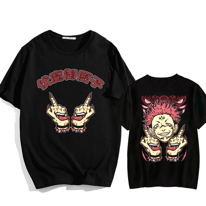 This tees captures the magic of Ryomen Sukuna. If you're looking for more Jujutsu Kaisen merch, we have it all! Check out our anime merch now—free shipping!