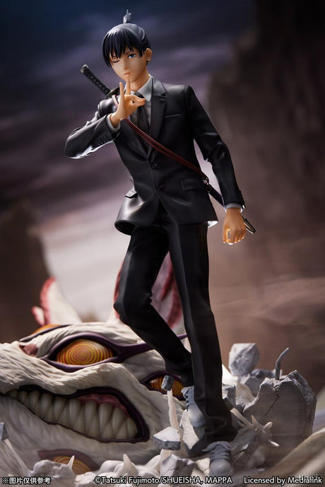 Admire the Aki figurine, poised triumphantly, sword aloft, a true representation of valor. If you are looking for more Chainsaw Man Merch, We have it all! | Check out all our Anime Merch now.