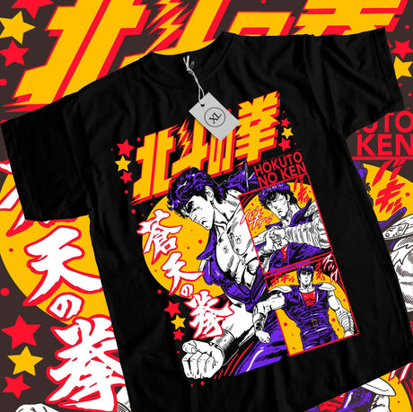 Here at Everythinganimee we have the best anime shirts in the world.  Step into the world of Hokuto No Ken with this electrifying Kenshiro shirt, featuring bold artwork that captures the raw energy of the series.