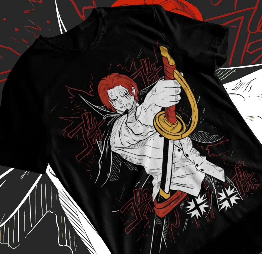 Here at Everythinganimee we only have the best shirts in the world! Channel the legendary power of Red-Haired Shanks with our One Piece Vintage Unisex T-Shirt.