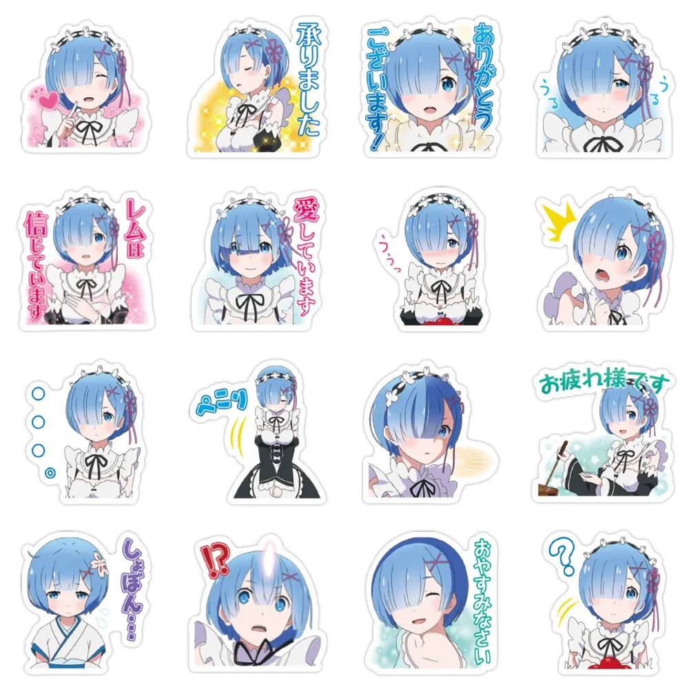 This sticker collection invites you into the thrilling adventures in Re Zero. | If you are looking for more Re Zero Merch, we have it all! | Check out all our Anime merch now!