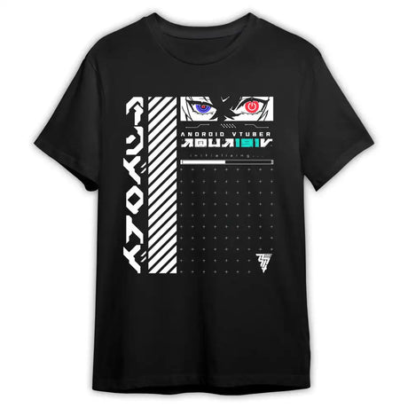 Here at Everythinganimee we have the best anime shirts in the world.
Step into the future with the AQUA+ Techwear Initializing Tee, blending cutting-edge design with anime-inspired elements. Featuring sleek geometric patterns and the intense gaze of the Android VTuber.