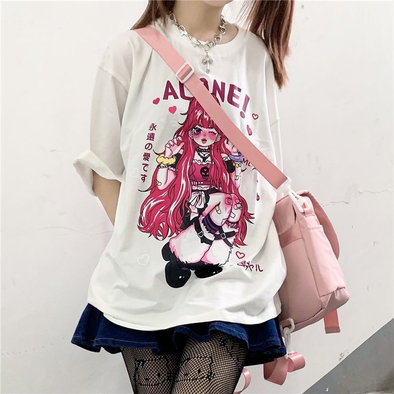 Cute Anime Girls Oversized Tees