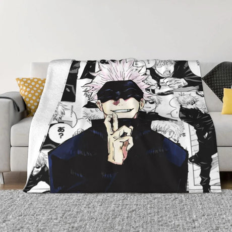 Stay Comfy & Keep yourself warm love with our new Satoru Gojo Blanket | If you are looking for more Jujutsu Kaisen Merch , We have it all! | Check out all our Anime Merch now!