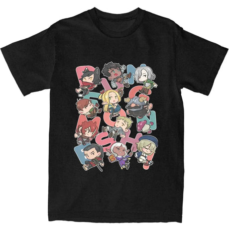 Here at Everythinganimee we only have the best shirts in the world! Show off your love for Delicious in the Dungeon with the Dungeon Crew Chibi Tee! Featuring all your favorite characters in a cute, chibi-style design, this shirt bursts with fun and personality. Each character is brought to life with vibrant colors and adorable expressions,
