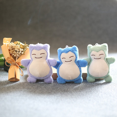 3Styles 12CM Pokemon Anime Snorlax Kawaii Cute Toys Keychains Soft Cartoon Doll Collectible Car Backpack Bag Decor Kids Gift, everythinganimee