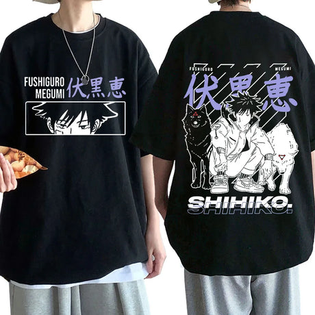 This shirt captures the magic of Fushiguro. If you're looking for more Jujutsu Kaisen merch, we have it all! Check out our anime merch now—free shipping!