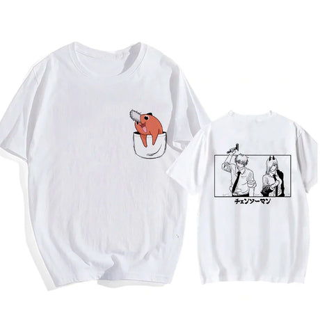Here at Everythinganimee we only have the best shirts in the world! Unleash your inner cuteness with the Chainsaw Man Tee, featuring an iconic, vibrant design from Chainsaw Man that anime fans will instantly recognize.