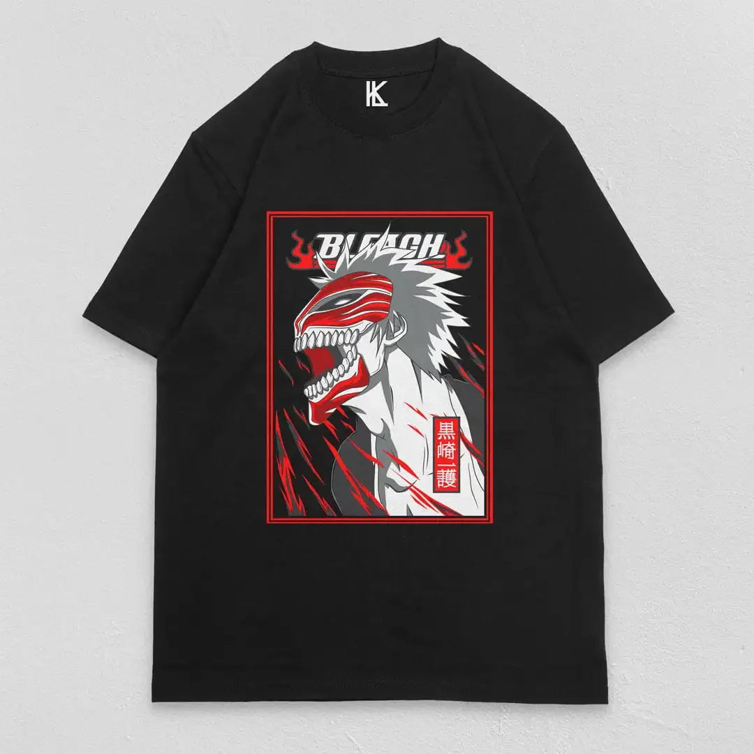 Here at Everythinganimee we have the best anime shirts in the world.
Unleash the power of Bleach with this stunning Ichigo tee. Featuring the iconic Hollow Ichigo in a bold and dynamic pose, this shirt captures the raw energy and intensity of the series.
