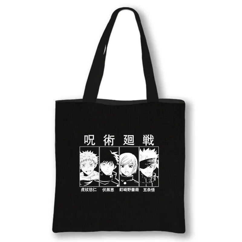 This canvas bag is a labor of love, to capture love of your anime characters. If you are looking for more Jujutsu Kaisen Merch, We have it all! | Check out all our Anime Merch now!