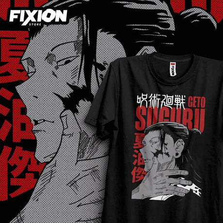 Here at Everythinganimee we have the best anime shirts in the world.
Dive into the dark and complex world of Jujutsu Kaisen with this bold Suguru Geto tee. Featuring an intense graphic of Geto, this shirt captures his enigmatic and powerful presence.
