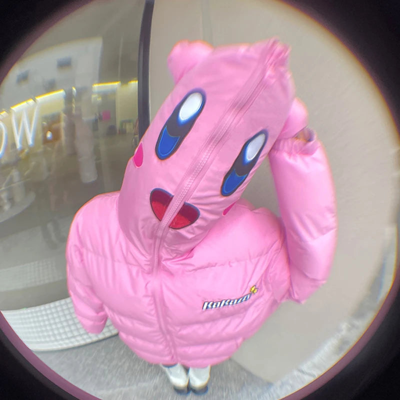 Embrace the cold in style with this adorable Kirby-themed winter jacket.| If you are looking for more Kirby Merch, We have it all! | Check out all our Anime Merch now!