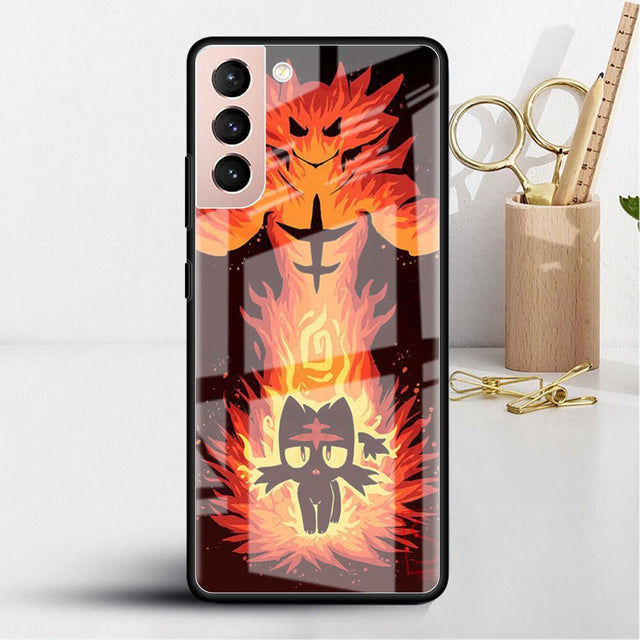 Glass Case For Samsung Galaxy S22 S20 FE S21 Plus Phone Cover S10 5G S9 Note 20 Ultra 10 Lite Shell Pokemon Pikachu Cool, everythinganimee