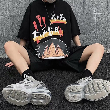 This tee captures the magic of Monkey D. Luffy. If you're looking for more One Piece merch, we have it all! Check out our anime merch now—free shipping!