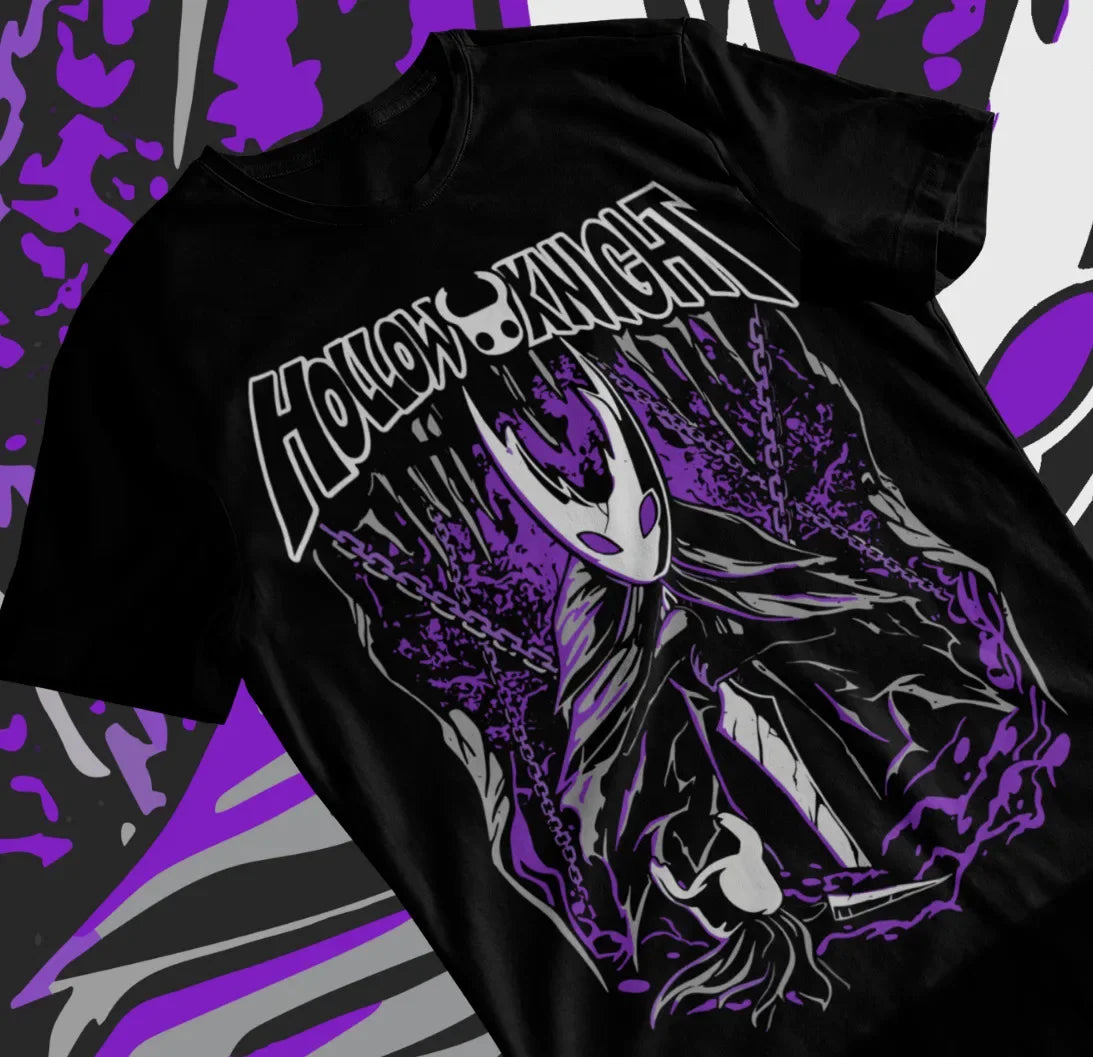 Here at Everythinganimee we have only the best anime merch! Free Global Shipping.
Delve into the depths of Hallownest with this Hollow Knight t-shirt featuring the enigmatic Ghost Knight.