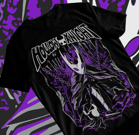 Here at Everythinganimee we have only the best anime merch! Free Global Shipping.
Delve into the depths of Hallownest with this Hollow Knight t-shirt featuring the enigmatic Ghost Knight.
