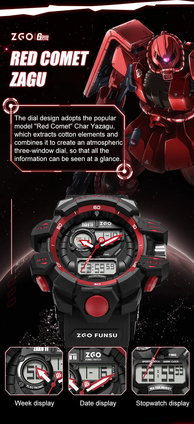 This watch captures the magic of Gundam. If you're looking for more Gundam merch, we have it all! Check out our anime merch now—free shipping!