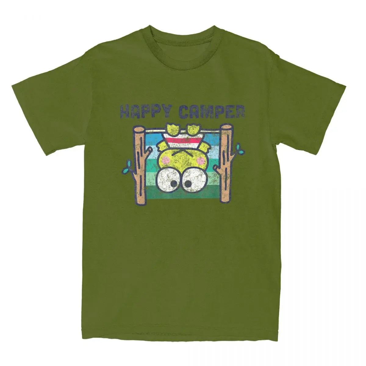 Perfect gift fro everyone is our Sanrio Keroppi "Happy Camper" Tee | Here at Everythinganimee we have the worlds best anime merch | Free Global Shipping