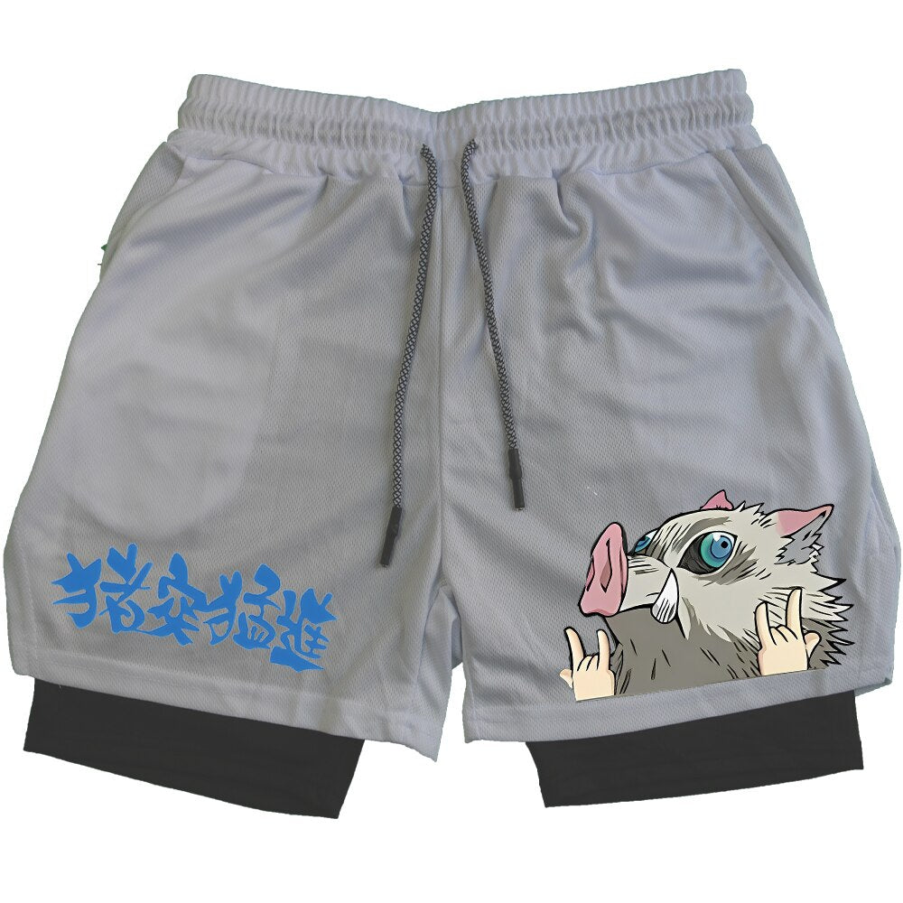 Demon Slayer Nezuko Print 2-in-1 Performance Shorts