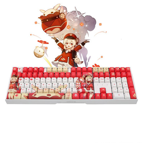Genshin Impact Game Electronic Sports Peripherals Klee Limited Edition Alloy RGB Color Light Wired Mechanical Keyboard, everythinganimee